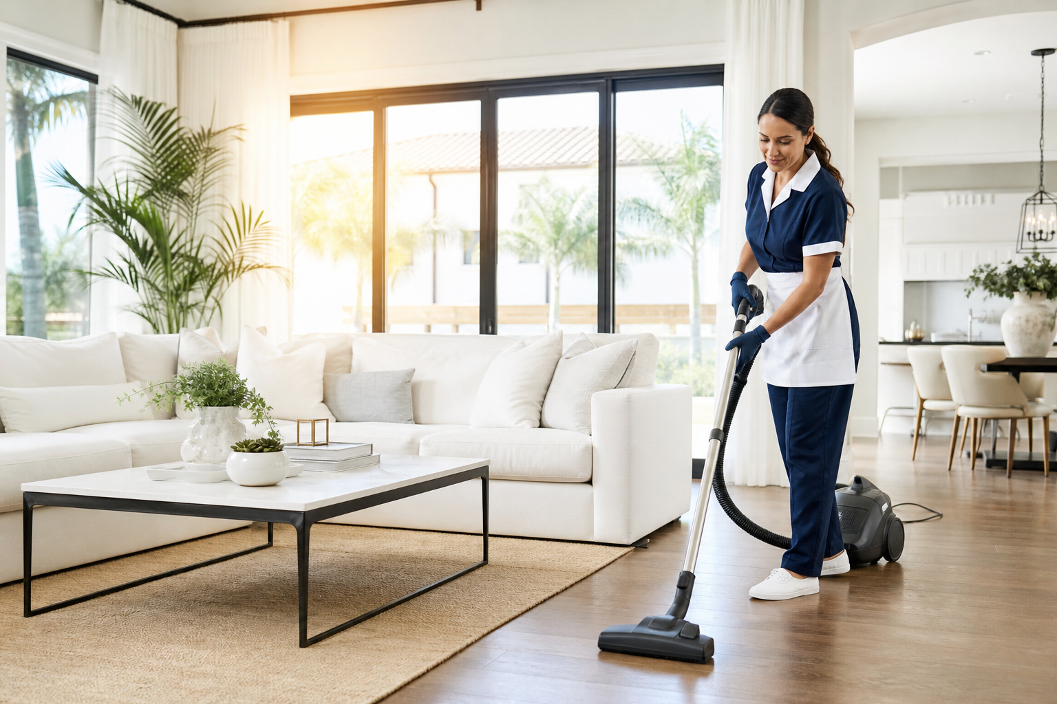 Professional residential cleaning in a bright Central Florida home